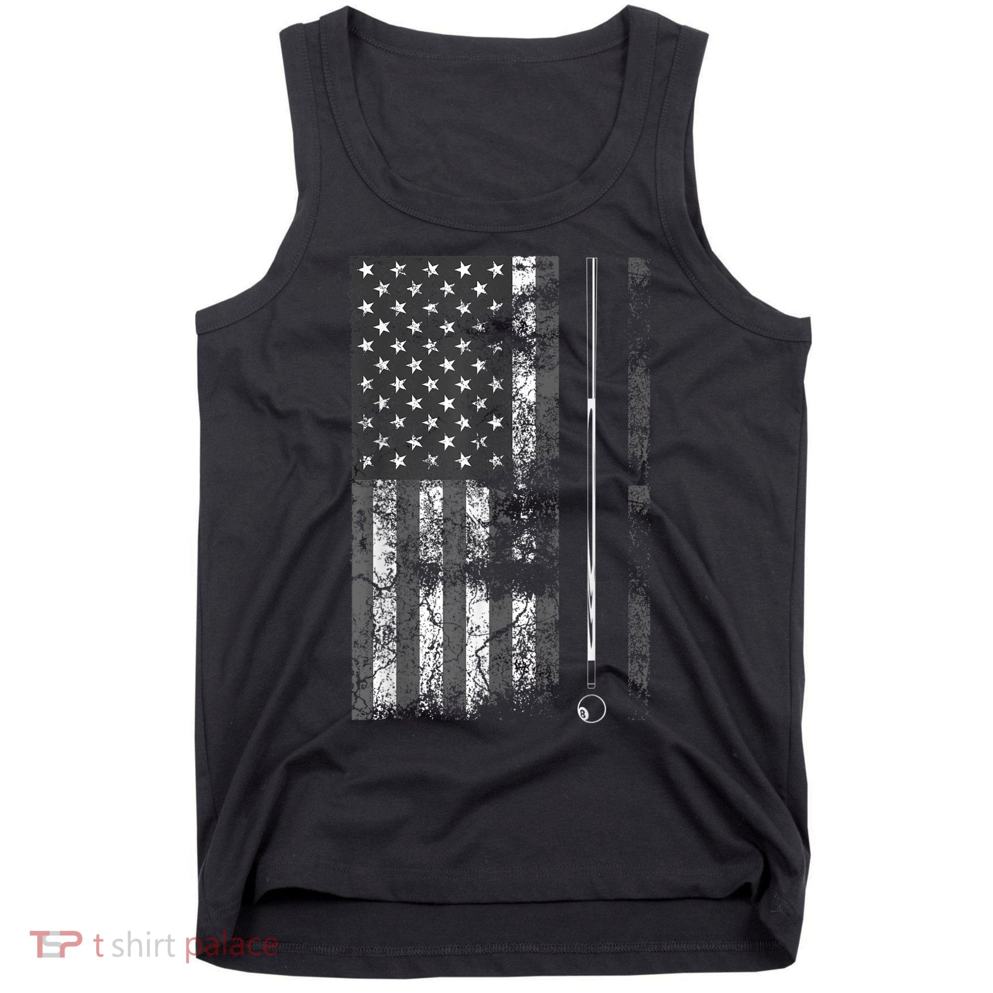 American Flag Billiard Stick Cute Table Game Funny USA Tank Top