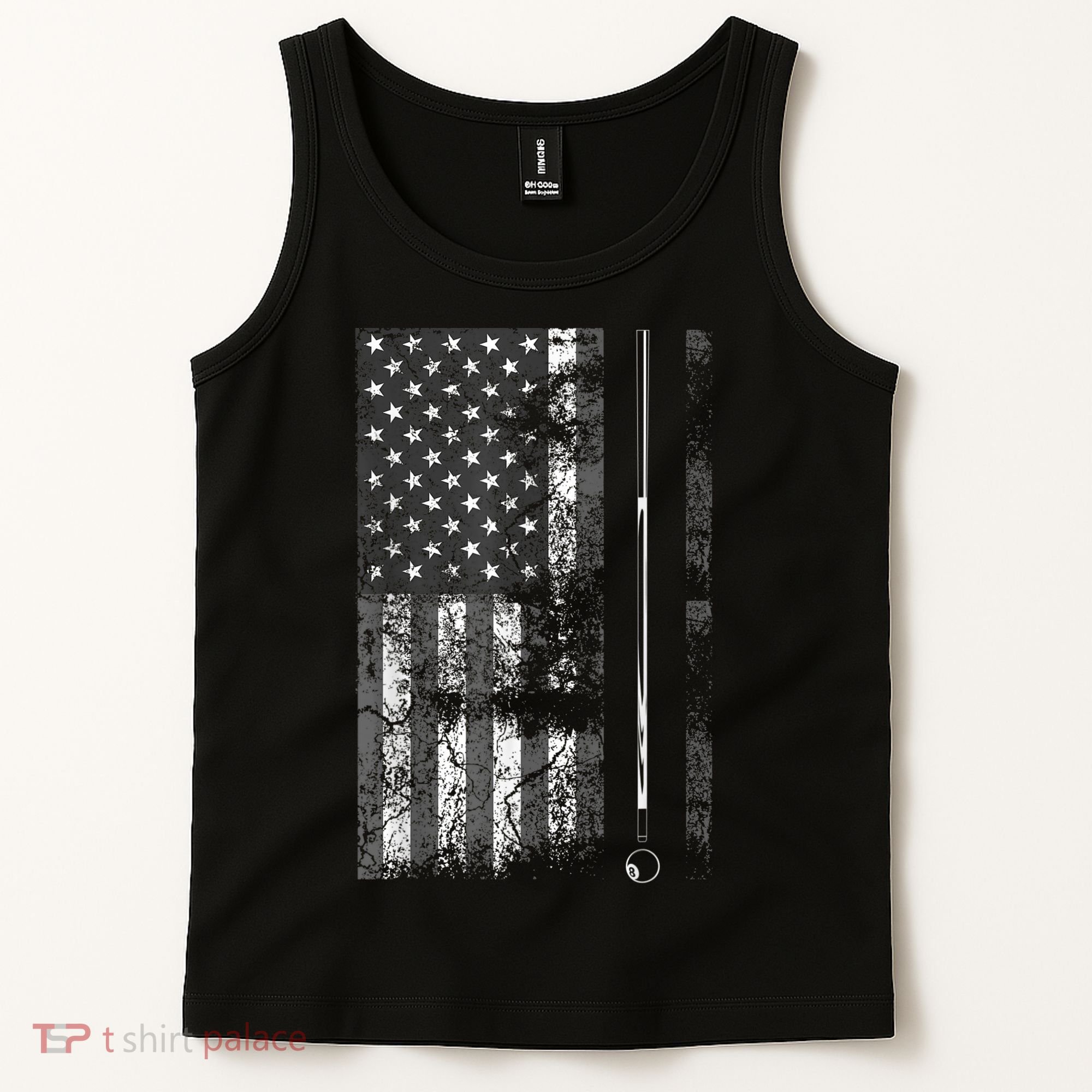American Flag Billiard Stick Cute Table Game Funny USA Tank Top