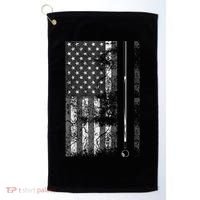 American Flag Billiard Stick Cute Table Game Funny USA Golf Towel thumb 0