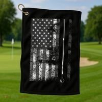 American Flag Billiard Stick Cute Table Game Funny USA Golf Towel thumb 1