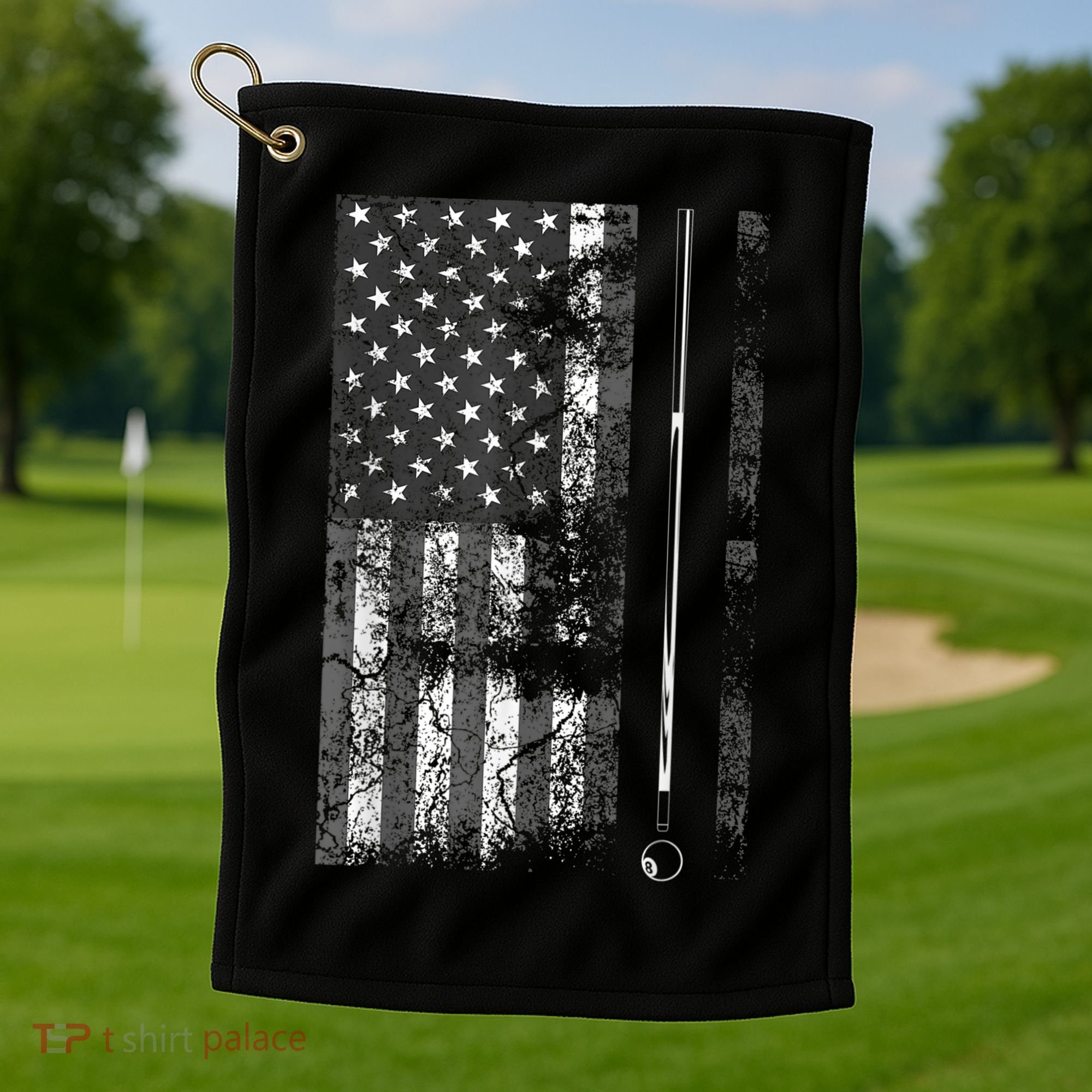 American Flag Billiard Stick Cute Table Game Funny USA Golf Towel