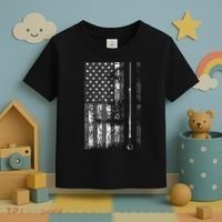 American Flag Billiard Stick Cute Table Game Funny USA Toddler T-Shirt thumb 3