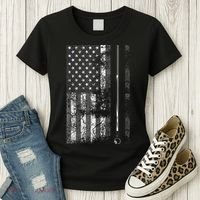American Flag Billiard Stick Cute Table Game Funny USA Women's T-Shirt thumb 3