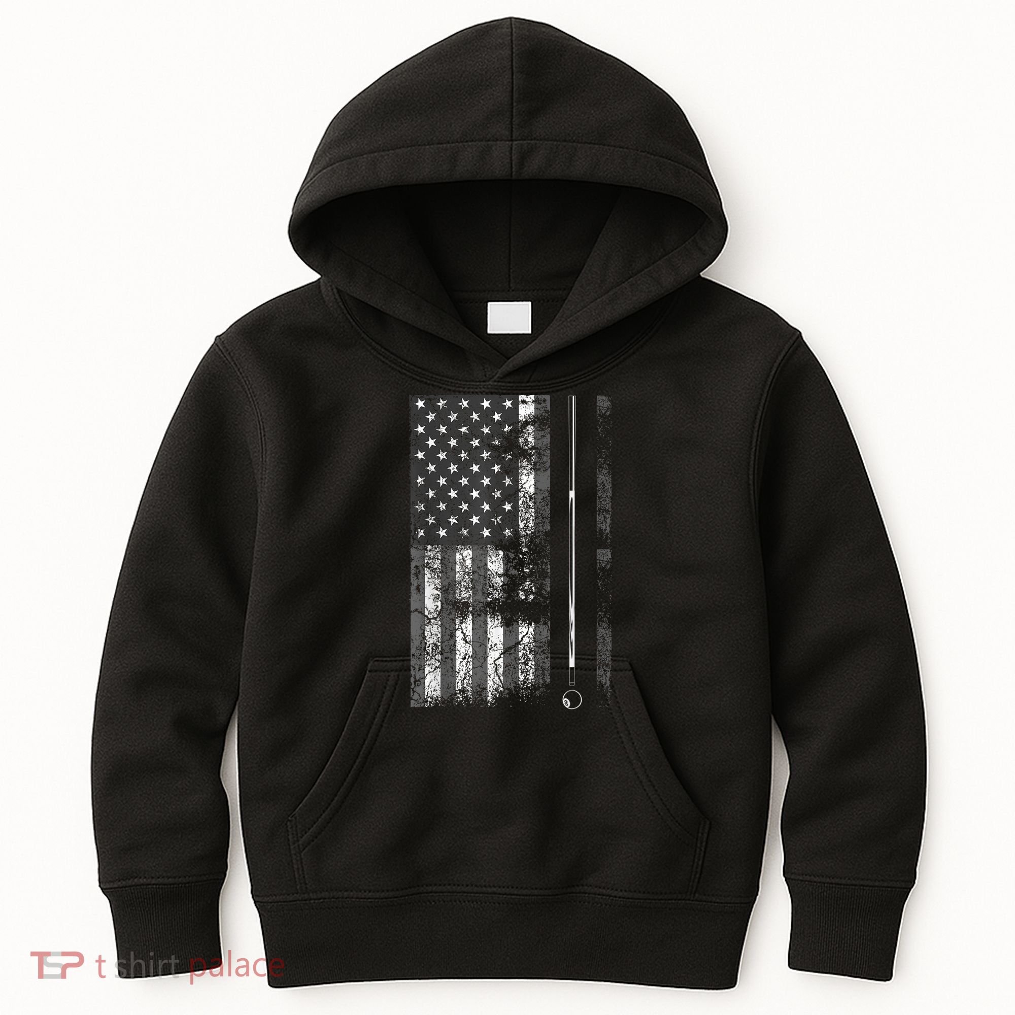 American Flag Billiard Stick Cute Table Game Funny USA Kids Hoodie