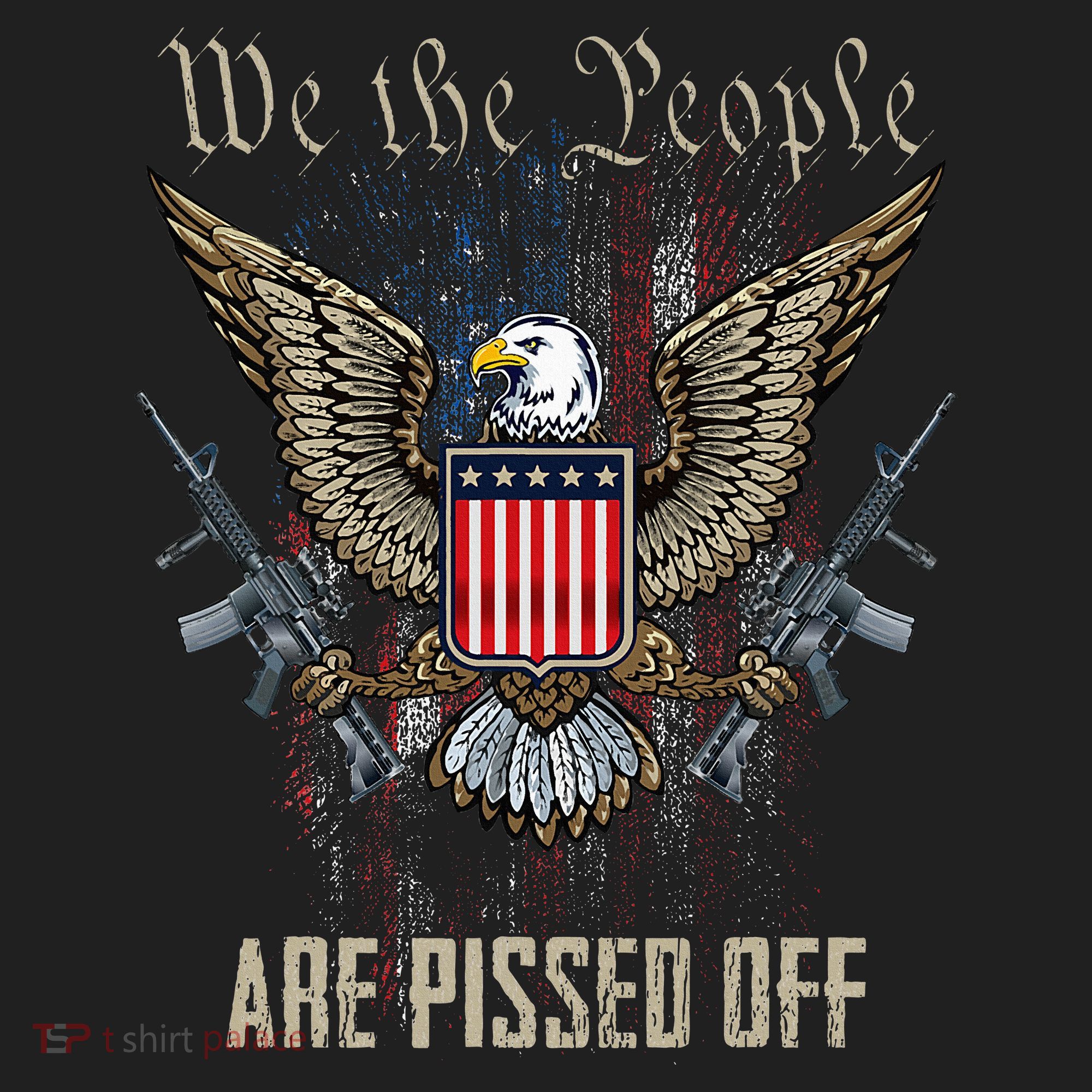 American Flag Bald Eagle We The People Are Pissed Off Beanie