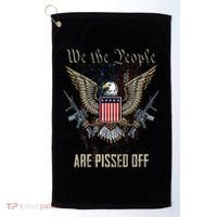 American Flag Bald Eagle We The People Are Pissed Off Golf Towel thumb 0