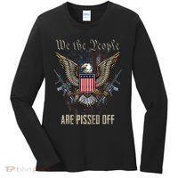 American Flag Bald Eagle We The People Are Pissed Off Women's Long Sleeve Shirt thumb 0