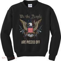 American Flag Bald Eagle We The People Are Pissed Off Kids Sweatshirt thumb 0