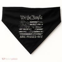 American Flag Bald Eagle We The People Are Pissed Off USA-Made Doggie Bandana thumb 0