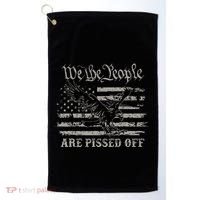 American Flag Bald Eagle We The People Are Pissed Off Golf Towel thumb 0
