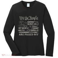American Flag Bald Eagle We The People Are Pissed Off Women's Long Sleeve Shirt thumb 0