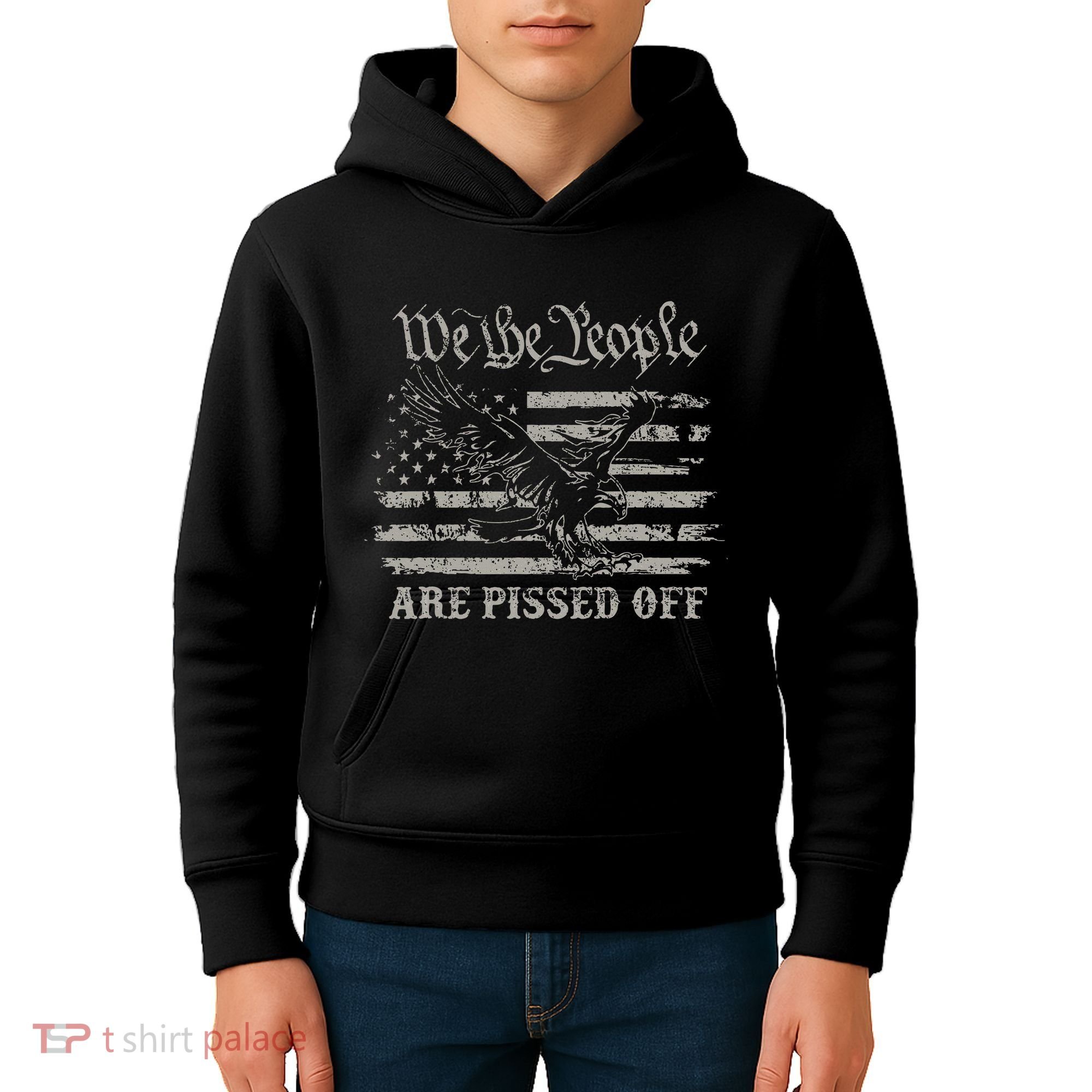 American Flag Bald Eagle We The People Are Pissed Off Kids Hoodie