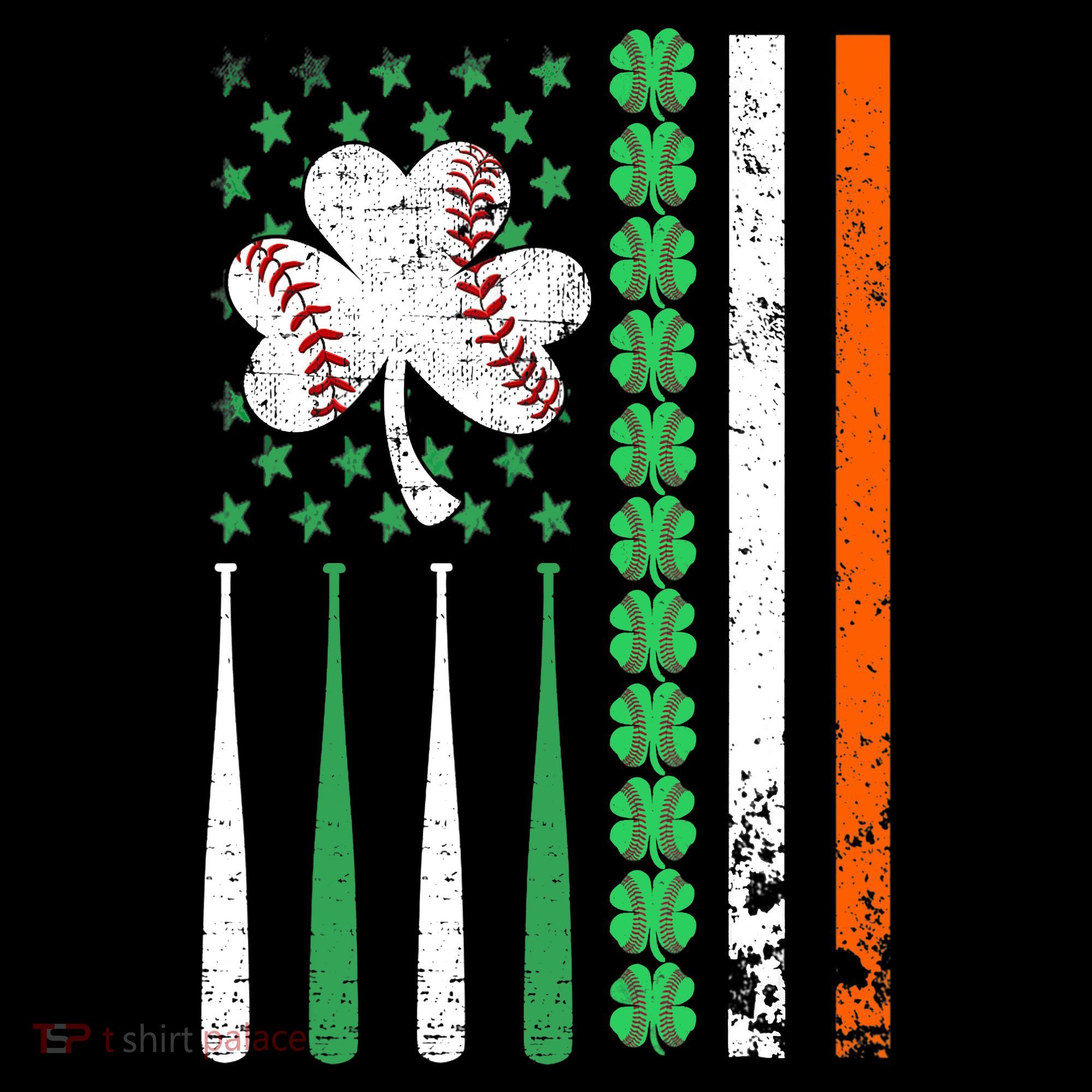 American Flag Baseball St Patricks Day Shamrock Lucky Clover Coffee Mug