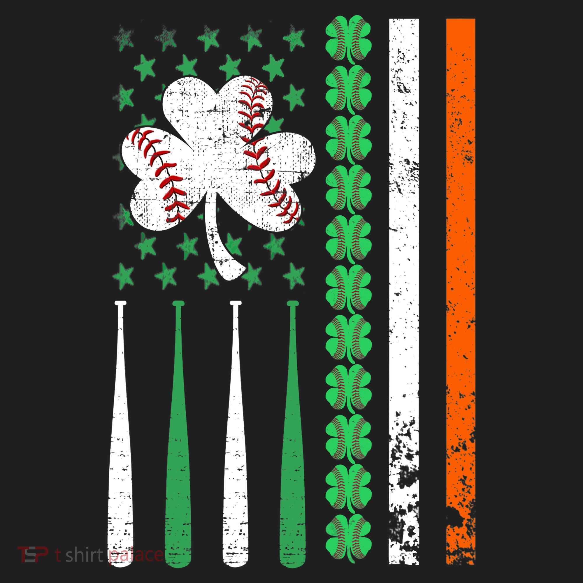 American Flag Baseball St Patricks Day Shamrock Lucky Clover Tumbler