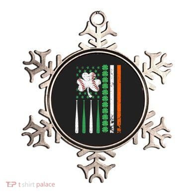 American Flag Baseball St Patricks Day Shamrock Lucky Clover Ornament