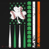 American Flag Baseball St Patricks Day Shamrock Lucky Clover Ornament thumb 1