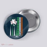 American Flag Baseball St Patricks Day Shamrock Lucky Clover Button thumb 0