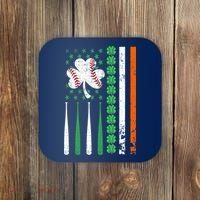 American Flag Baseball St Patricks Day Shamrock Lucky Clover Coaster thumb 0