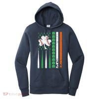 American Flag Baseball St Patricks Day Shamrock Lucky Clover Women's Hoodie thumb 0