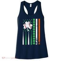 American Flag Baseball St Patricks Day Shamrock Lucky Clover Women's Tank Top thumb 0