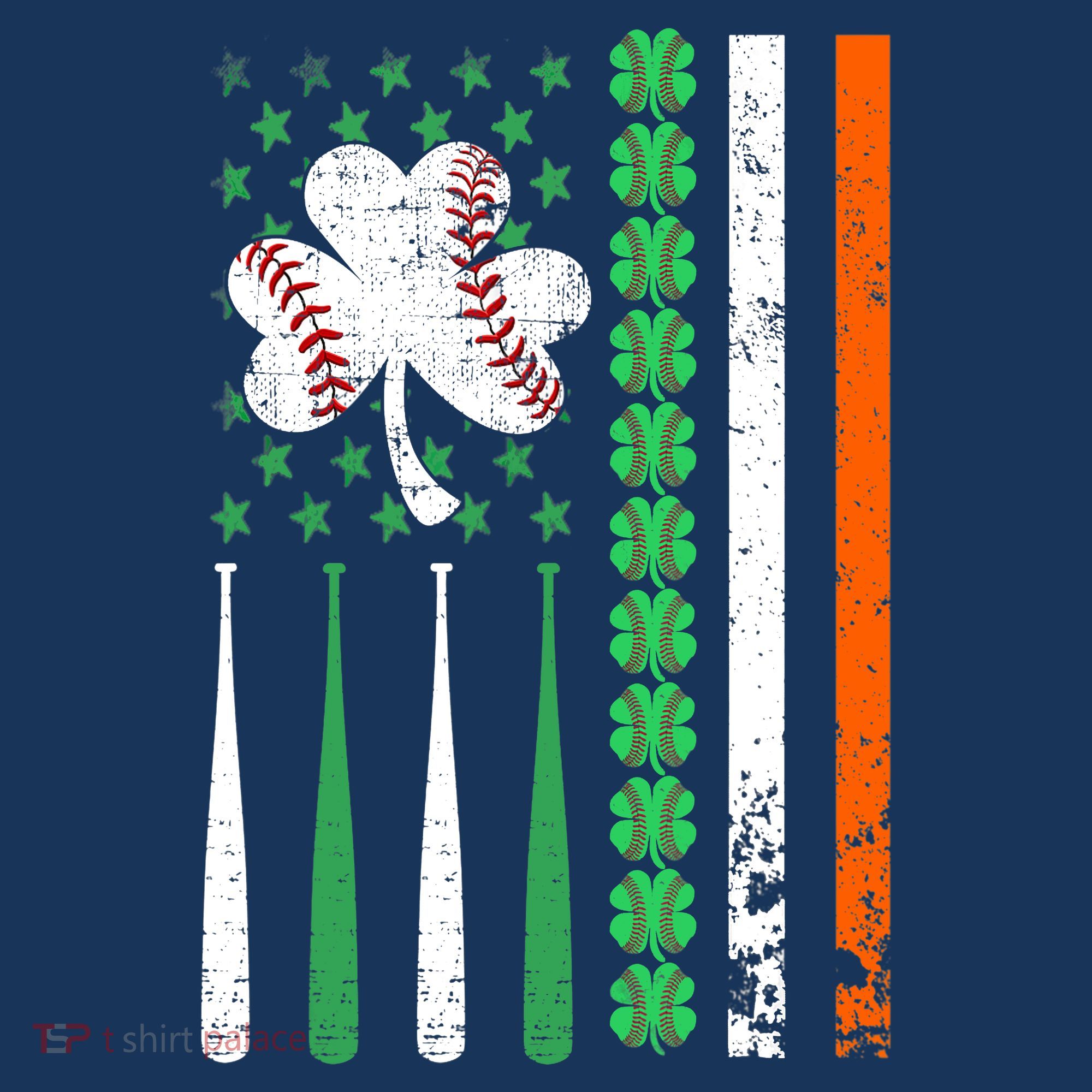 American Flag Baseball St Patricks Day Shamrock Lucky Clover Women's Tank Top