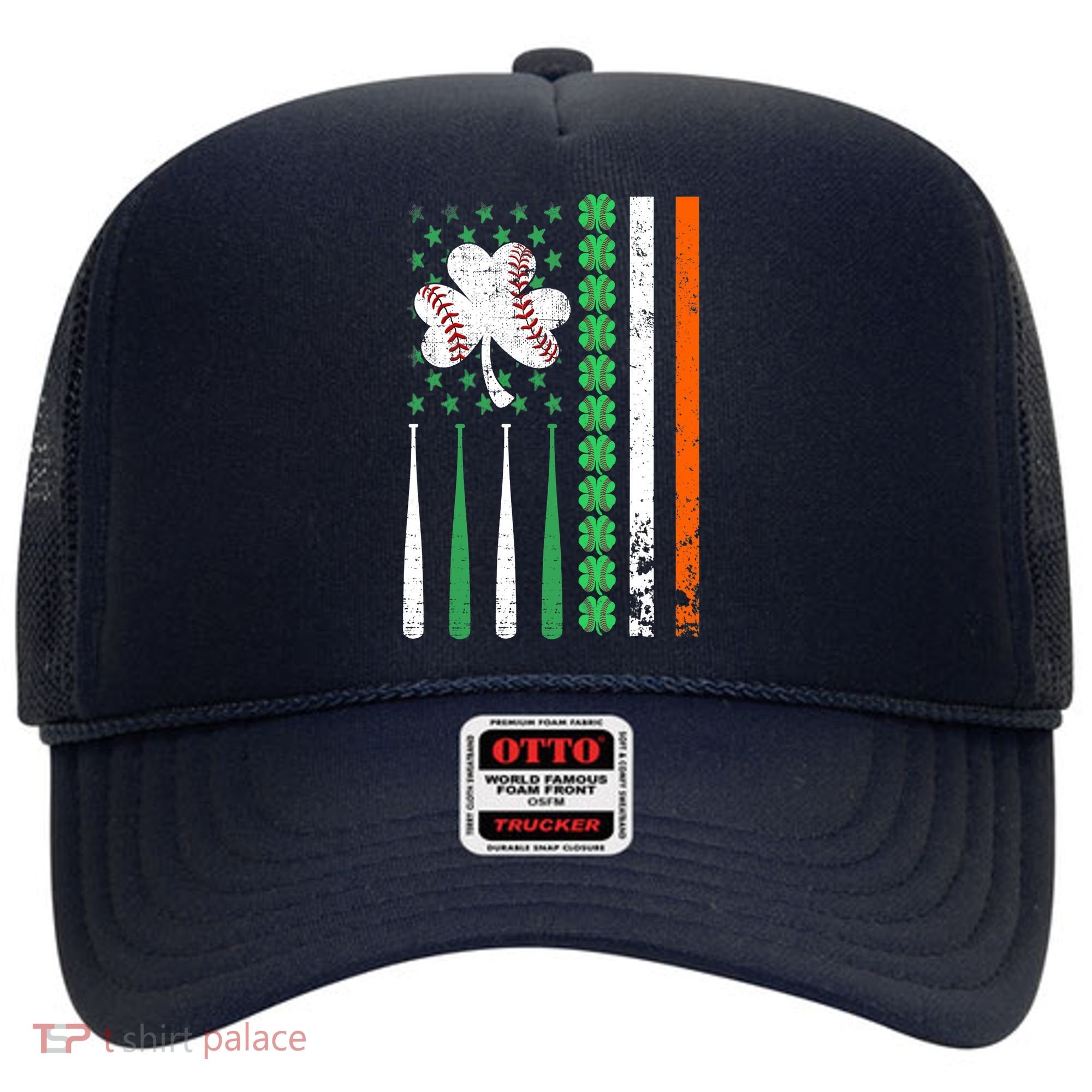American Flag Baseball St Patricks Day Shamrock Lucky Clover Hat