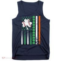 American Flag Baseball St Patricks Day Shamrock Lucky Clover Tank Top thumb 0
