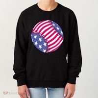 American Flag Baseball Lover Women's Sweatshirt thumb 0