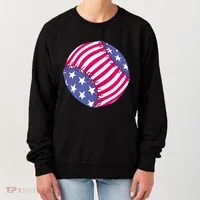 American Flag Baseball Lover Women's Sweatshirt thumb 0