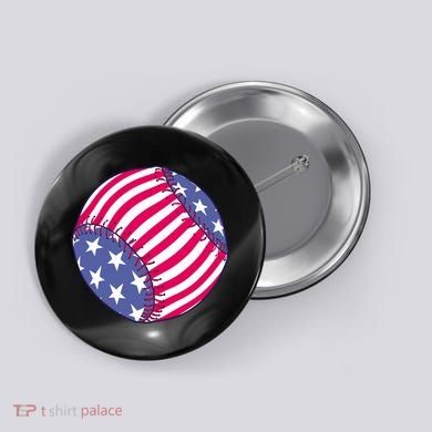 American Flag Baseball Lover Button