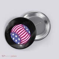 American Flag Baseball Lover Button thumb 0