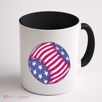 American Flag Baseball Lover Coffee Mug thumb 1
