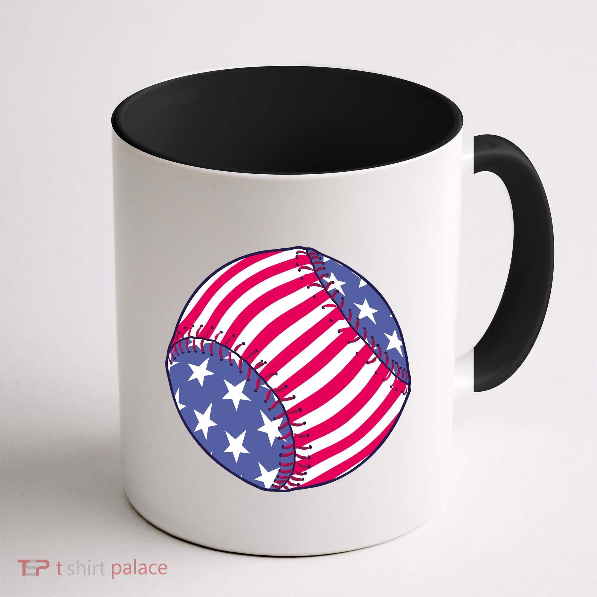 American Flag Baseball Lover Coffee Mug