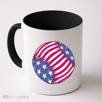 American Flag Baseball Lover Coffee Mug thumb 0