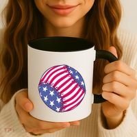 American Flag Baseball Lover Coffee Mug thumb 3