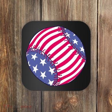 American Flag Baseball Lover Coaster