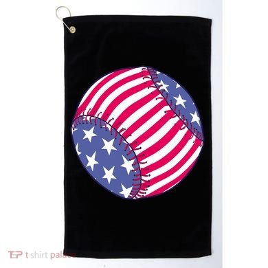 American Flag Baseball Lover Golf Towel