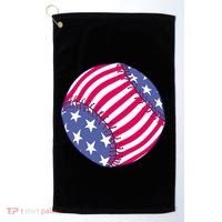 American Flag Baseball Lover Golf Towel thumb 0