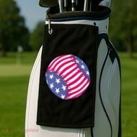 American Flag Baseball Lover Golf Towel thumb 2