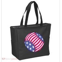 American Flag Baseball Lover Tote Bag thumb 2