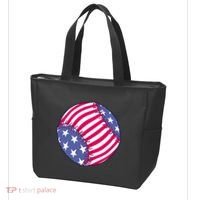 American Flag Baseball Lover Tote Bag thumb 3
