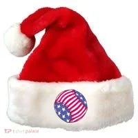 American Flag Baseball Lover Santa Hat thumb 0
