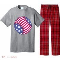 American Flag Baseball Lover Pajama Set thumb 0