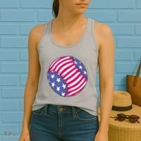 American Flag Baseball Lover Women's Tank Top thumb 2