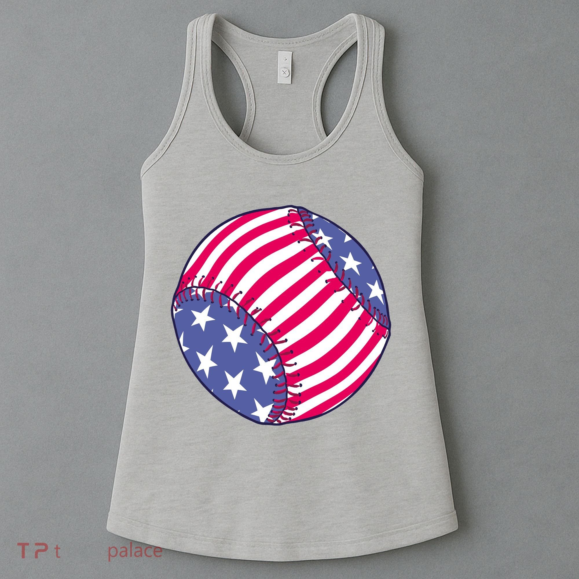 American Flag Baseball Lover Women's Tank Top