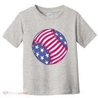 American Flag Baseball Lover Toddler T-Shirt thumb 0