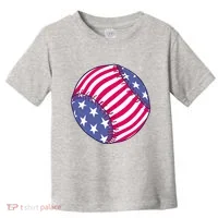 American Flag Baseball Lover Toddler T-Shirt thumb 0