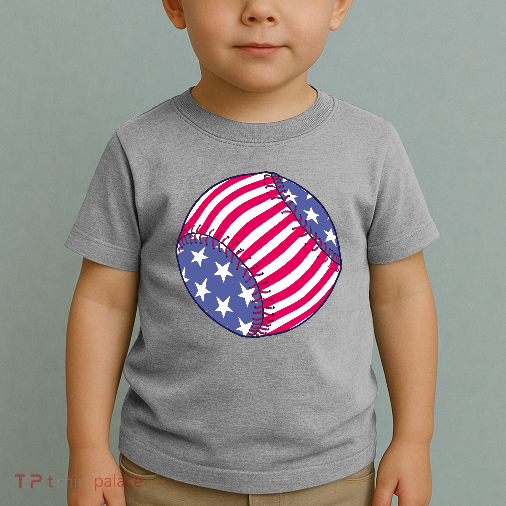 American Flag Baseball Lover Toddler T-Shirt