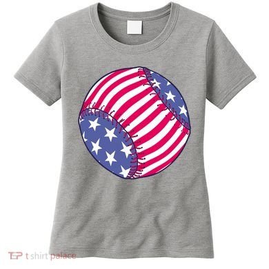 American Flag Baseball Lover Women's T-Shirt