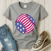 American Flag Baseball Lover Women's T-Shirt thumb 3